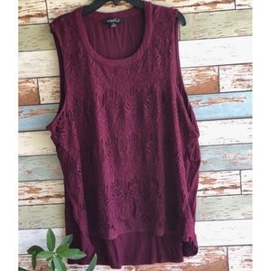 Plus size maroon top